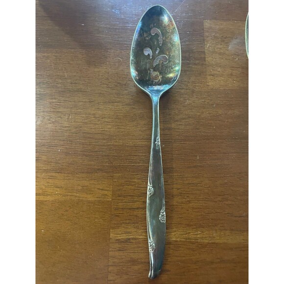 Vintage Silver spoon pie fork Hickory Community Flower Wm Rogers Rocksford - Picture 2 of 9